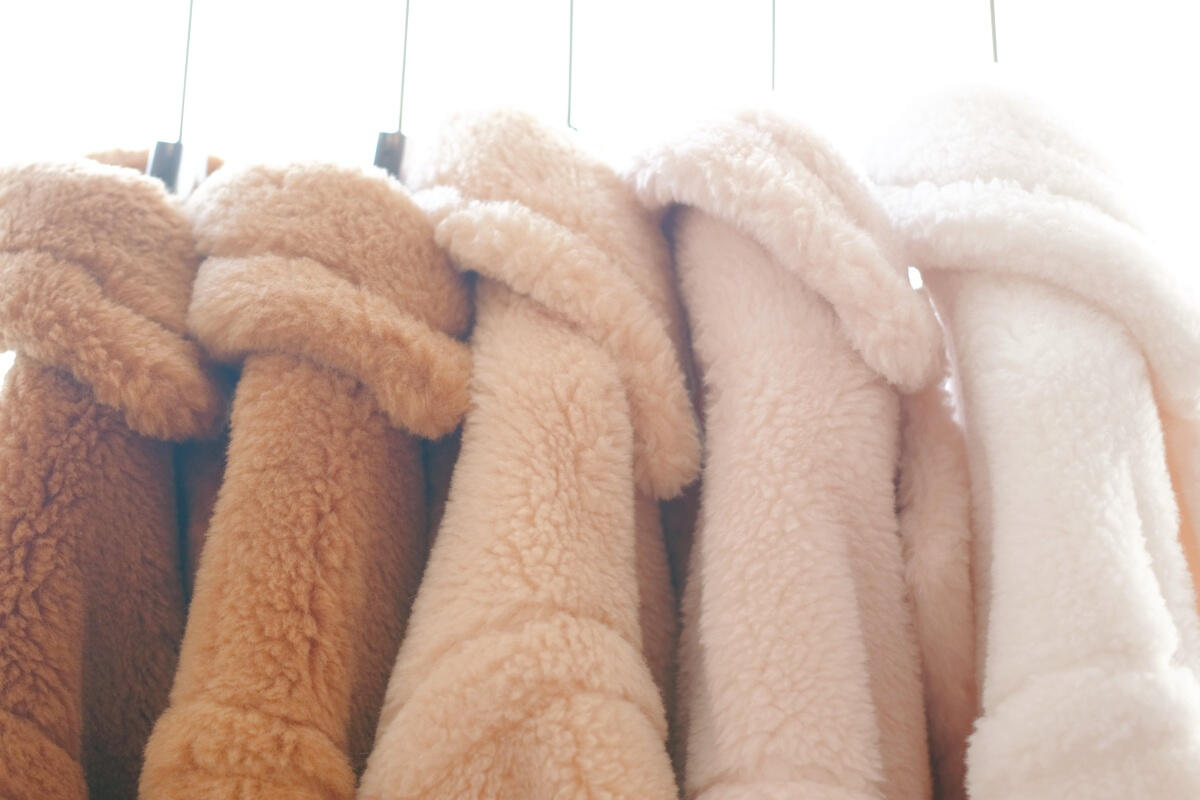 Fawnlore teddy coats in five shades — cream, ivory, beige and camel